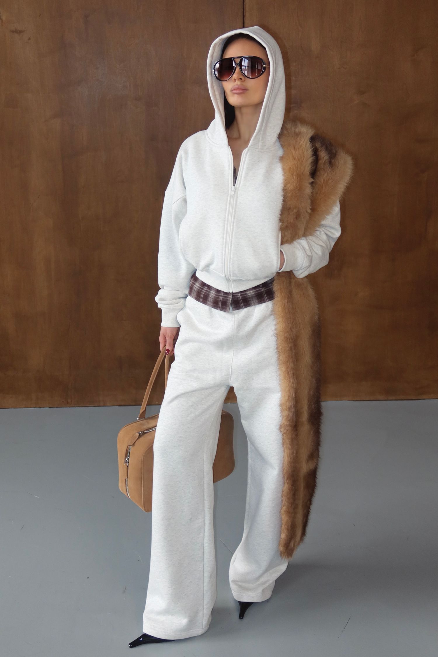 брюки introvert warm, milk melange