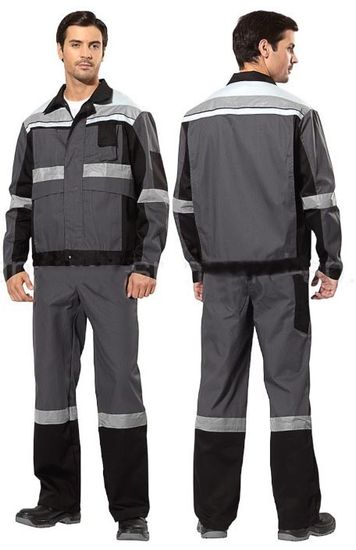 Костюм "Виват" полукомбинезн (серый/черный/св.серый)