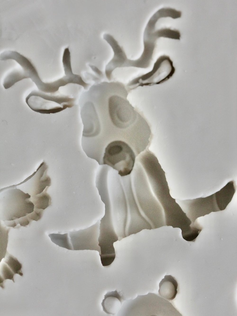 Молд силиконовый прямоугольный "Жители леса: енот, лиса, олень, медведь, еж, заяц, улитка и грибы"