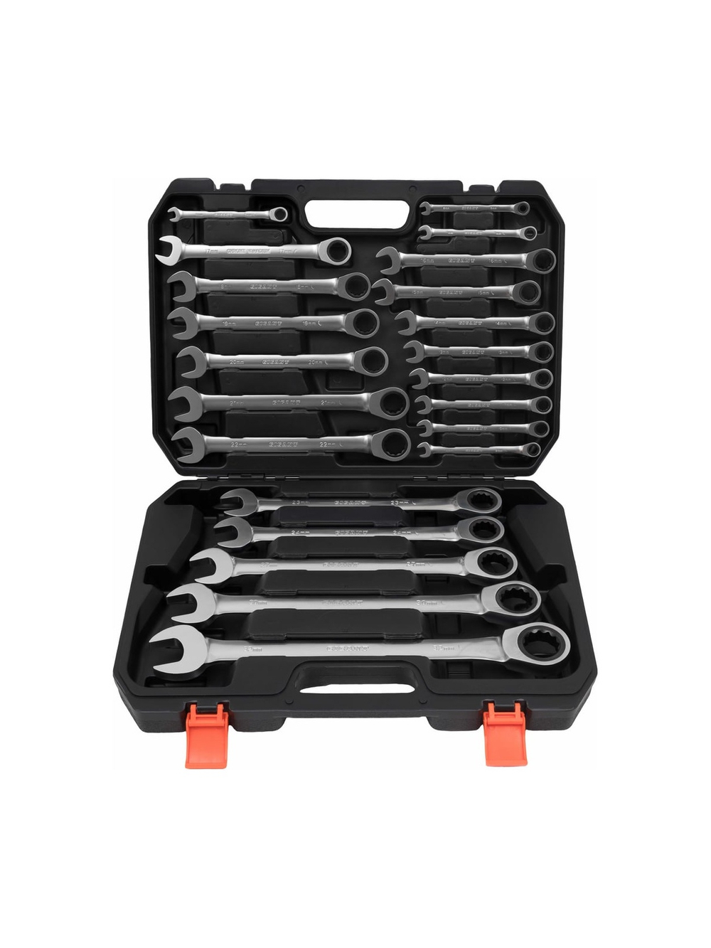 Набор комбинированных трещоточных ключей Gigant в пластиковом кейсе 22 шт GKRC-22