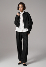 Брюки с поясом на резинке черные