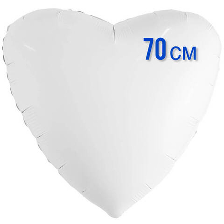 Шар Сердце белое фольга