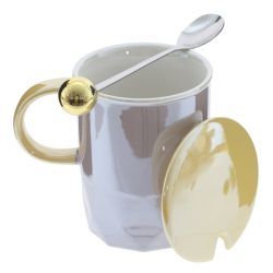 GAEM Кружка с крышкой и ложкой, 360 мл, L12 W9 H13 см, 4в.