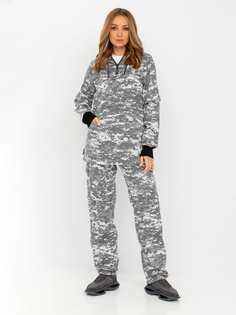 Костюм женский Антигнус-Люкс (Сорочка, Светлый пиксель) 52-54/158-164