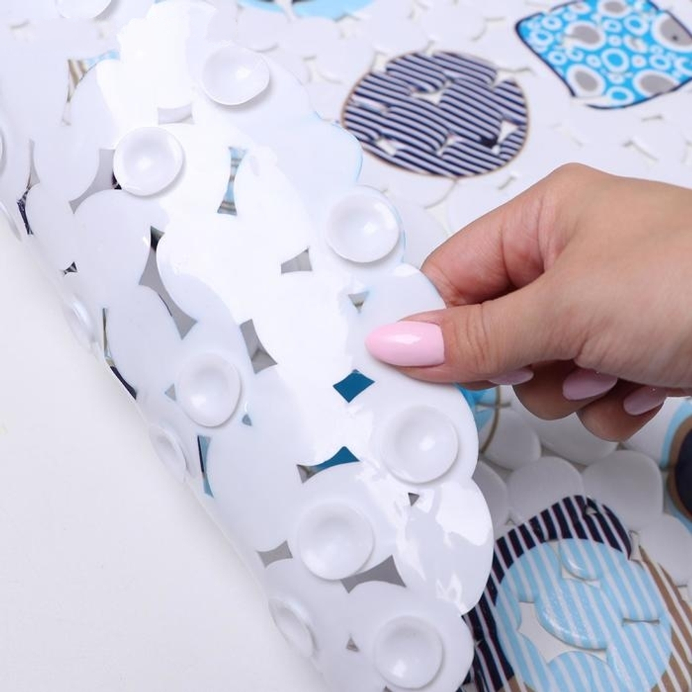 5139237 SPA-коврик для ванны на присосках Доляна «Абстракция», 35×65 см, галька