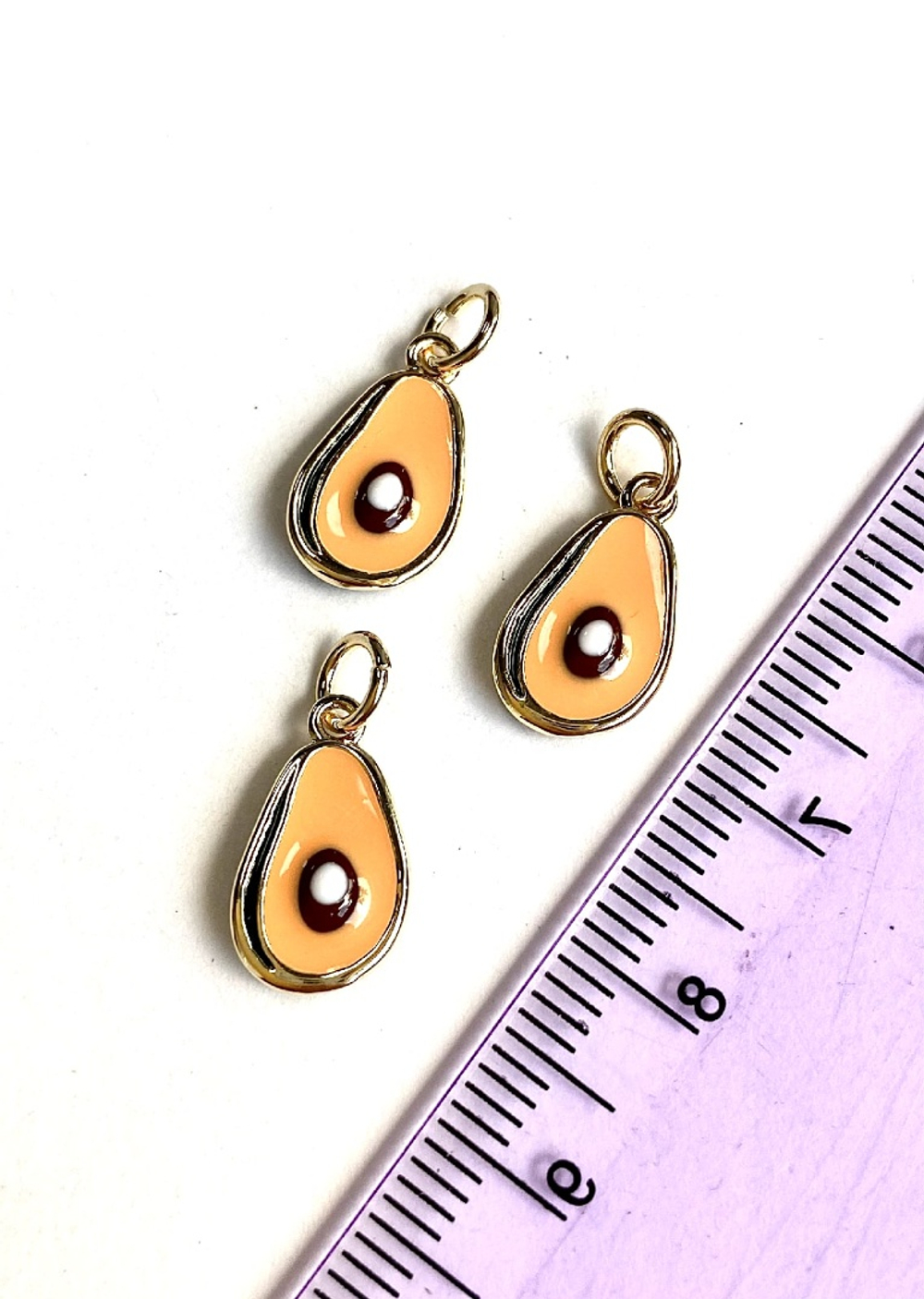 15798-з Подвеска с эмалью «Авокадо», 13*8мм, позолота