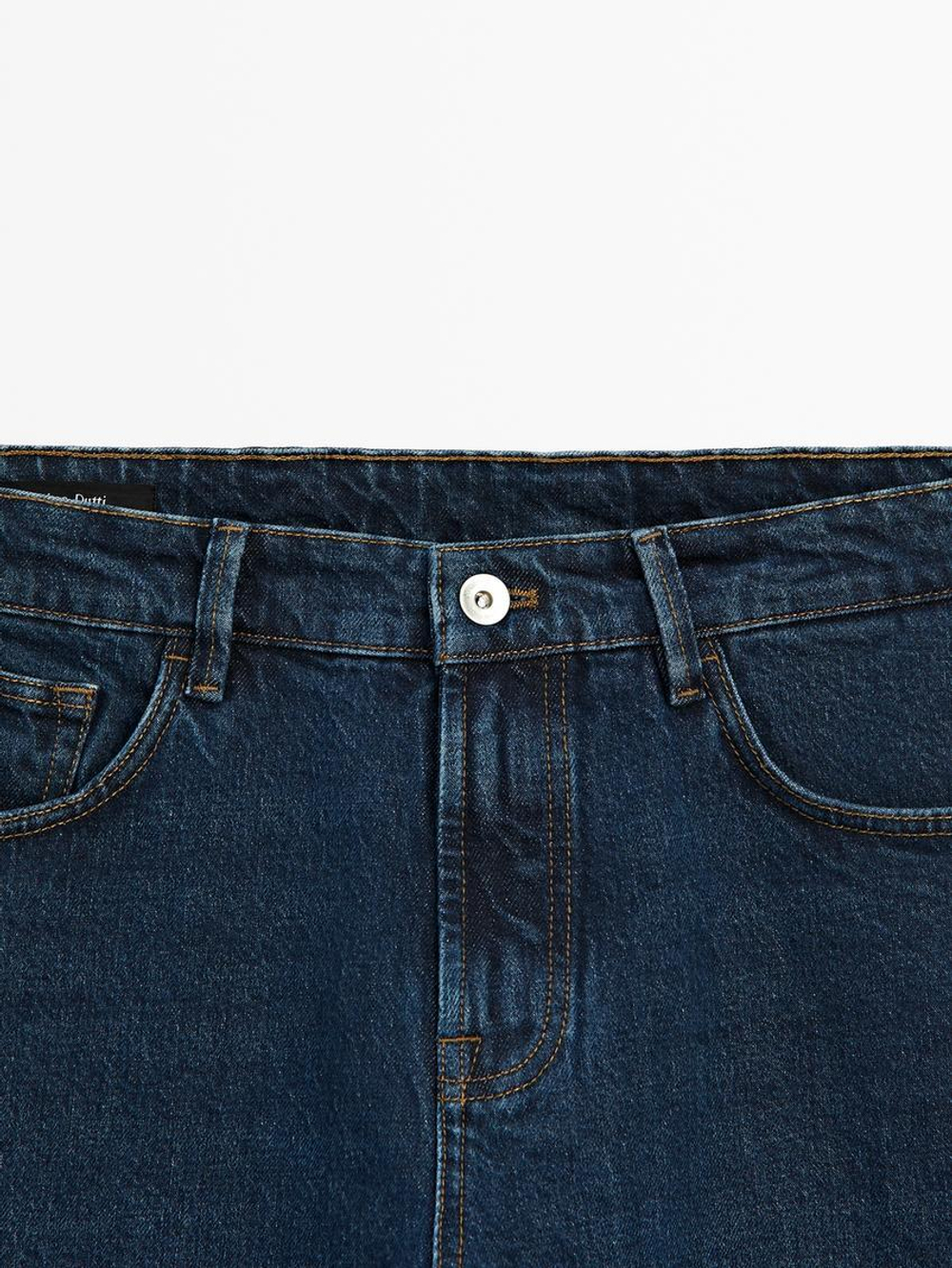 Massimo Dutti Джинсы облегающего кроя с эффектом потертости, индиго