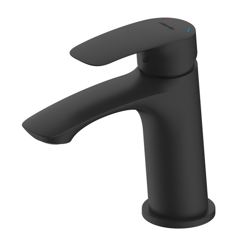 Смеситель для раковины 35к Milardo RORBL00M01 "Rora" литой, п/шпильку, ЧЕРНЫЙ матовый