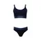 Комплект женский (топ с тонкими лямками, трусы), цвет тёмно-синий МИКС, размер 44-46