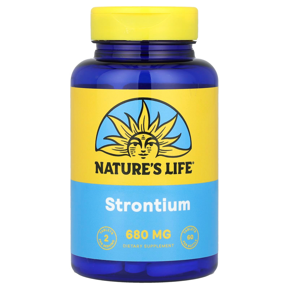 Nature's Life, Стронций, 60 таблеток (340 мг в каждой таблетке)