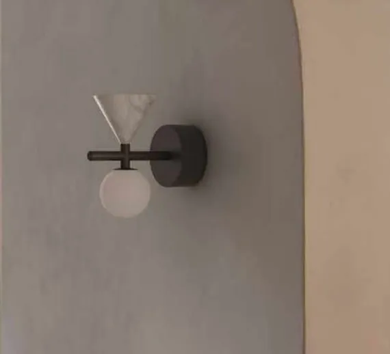 Настенный светильник Oneta черный металл / белый мрамор