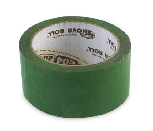 Скотч Нова Ролл 204, ширина 48 мм, 66 м в рулоне, зеленый, 36 рулонов в коробке