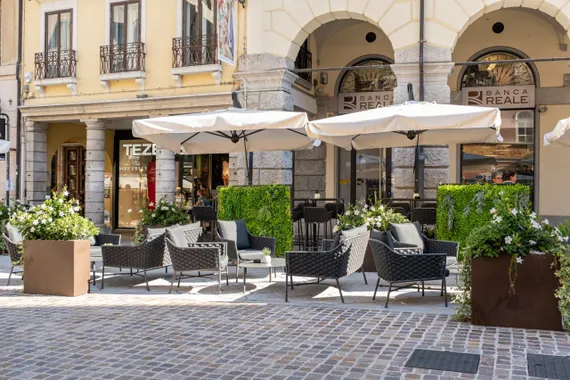 Зонт профессиональный Napoli Braccio 3х4 м, антрацит, слоновая кость