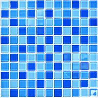 Мозаика стеклянная Blue wave-1/Голубая волна-1 (25х25) 300х300х4 мм