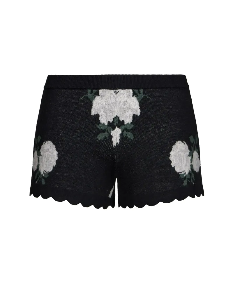 Lana-Joyce, вязаный комплект с шортами из черного хлопка с цветочным принтом