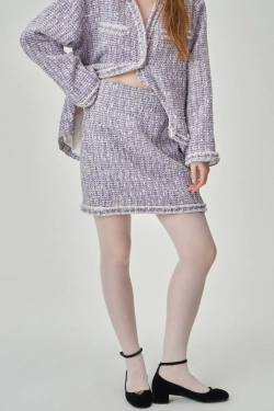 Юбка Джеки лиловая в клетку