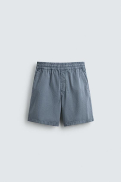 ZARA ШОРТЫ ИЗ ТВИЛА RELAXED FIT, ГОЛУБОЙ