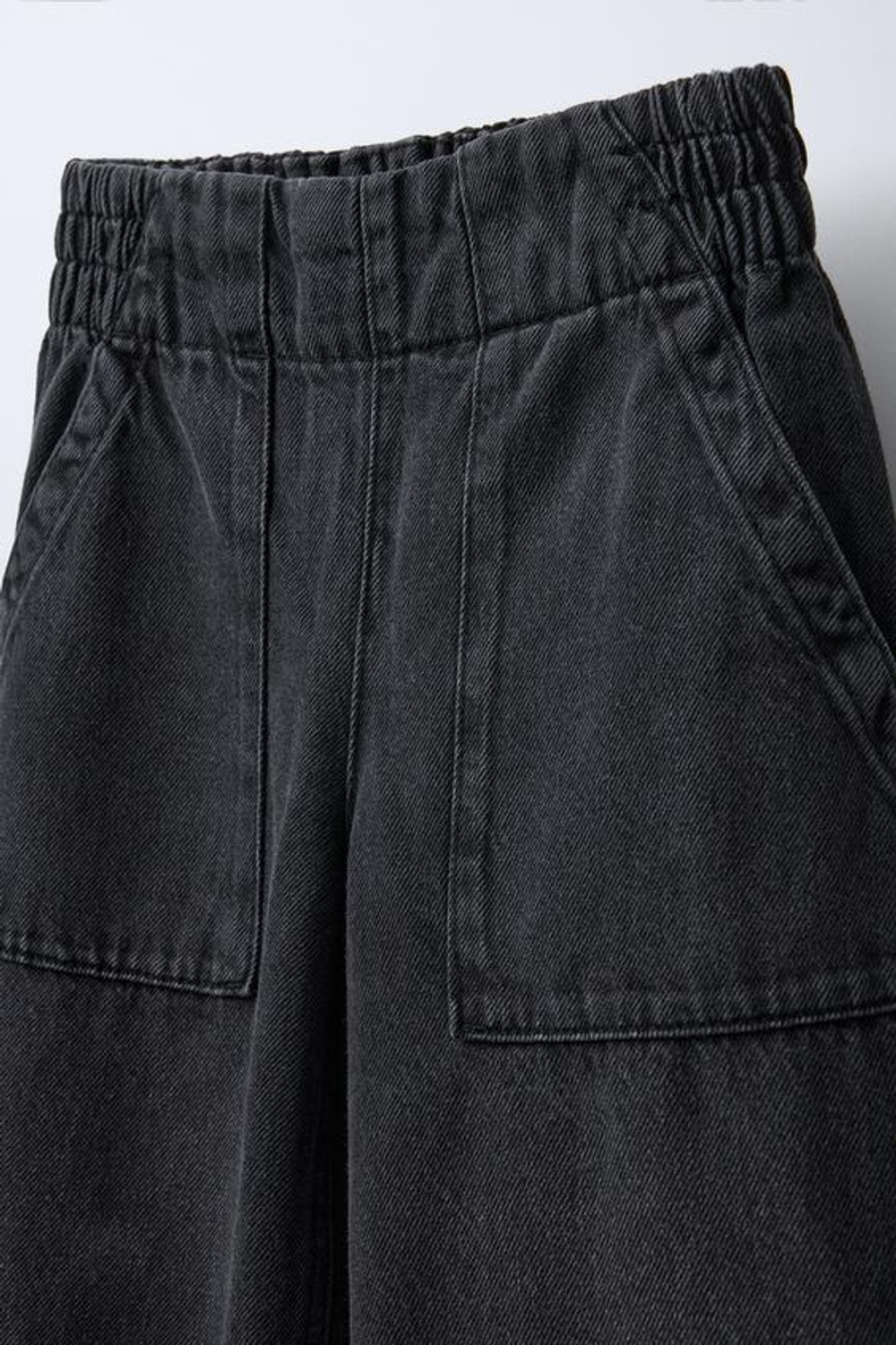 ZARA ДЖИНСЫ СВОБОДНОГО КРОЯ С КАРМАНАМИ, ЧЕРНЫЙ