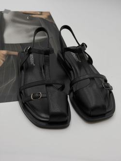 Босоножки женские натуральная кожа арт. PEAL 31-3 цвет "чёрный"