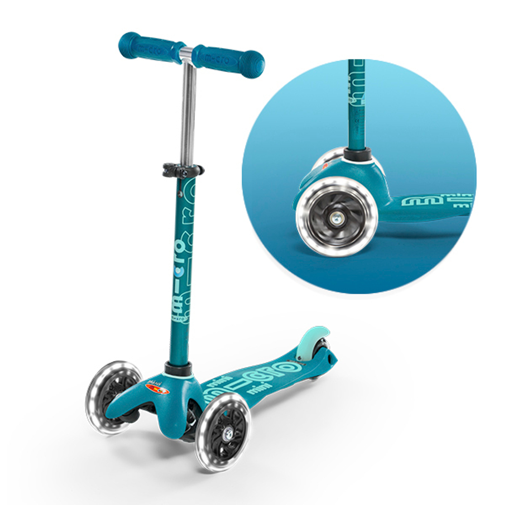 Самокат Mini Micro Deluxe LED Аква