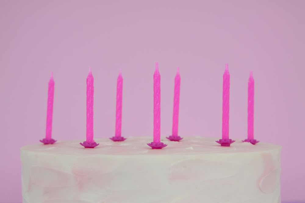 Свечи Сверкающий глиттер, Розовый, с блестками, 6 см, 24 шт. с держат.