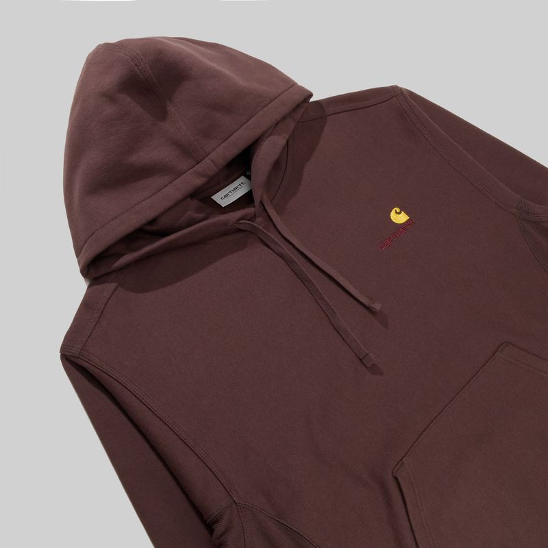 Толстовка мужская Carhartt WIP Hooded American Script артикул:I028279_tobacco - купить в магазине Дайс