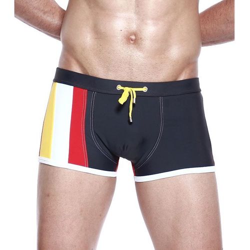 Мужские плавки боксеры cерые с красным Seobean Surf Swim Boxers