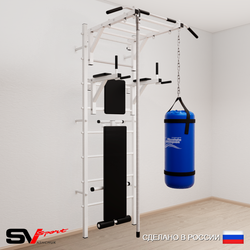 Шведская стенка Sv Sport 5501 (Турник рукоход/Брусья/Скамья/Канат/Цепь/Мешок 15кг)