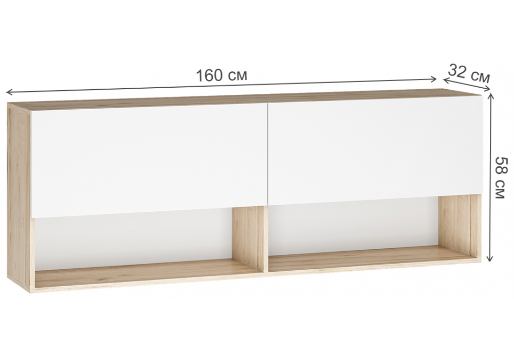Готовая гостиная Woodville Алетра дуб крафт серый, глянец белый  1