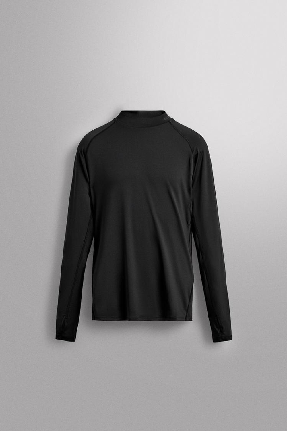 ZARA ФУТБОЛКА-ТЕРМОБЕЛЬЕ ДЛЯ БЕГА, ЧЕРНЫЙ