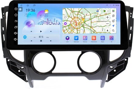 Магнитола для Mitsubishi L200 5 2015-2024 (кондиционер), FIAT Fullback - FarCar монитор 12.3" 2K QLED на Android 14, TS10, CarPlay, 4G SIM-слот