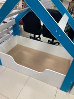 Кровать Теремок Бэби белый/бирюза 800*1600