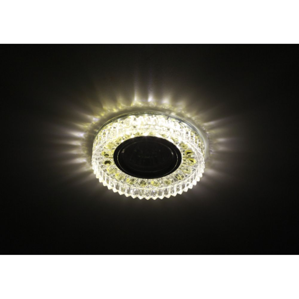 Светильник встраиваемый cо светодиодной подсветкой ЭРА DK LD14 SL/WH под лампу MR16 GU5.3 прозрачный | Встраиваемые LED светильники