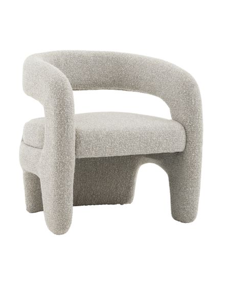 Кресло лаунж Bones серебристый букле