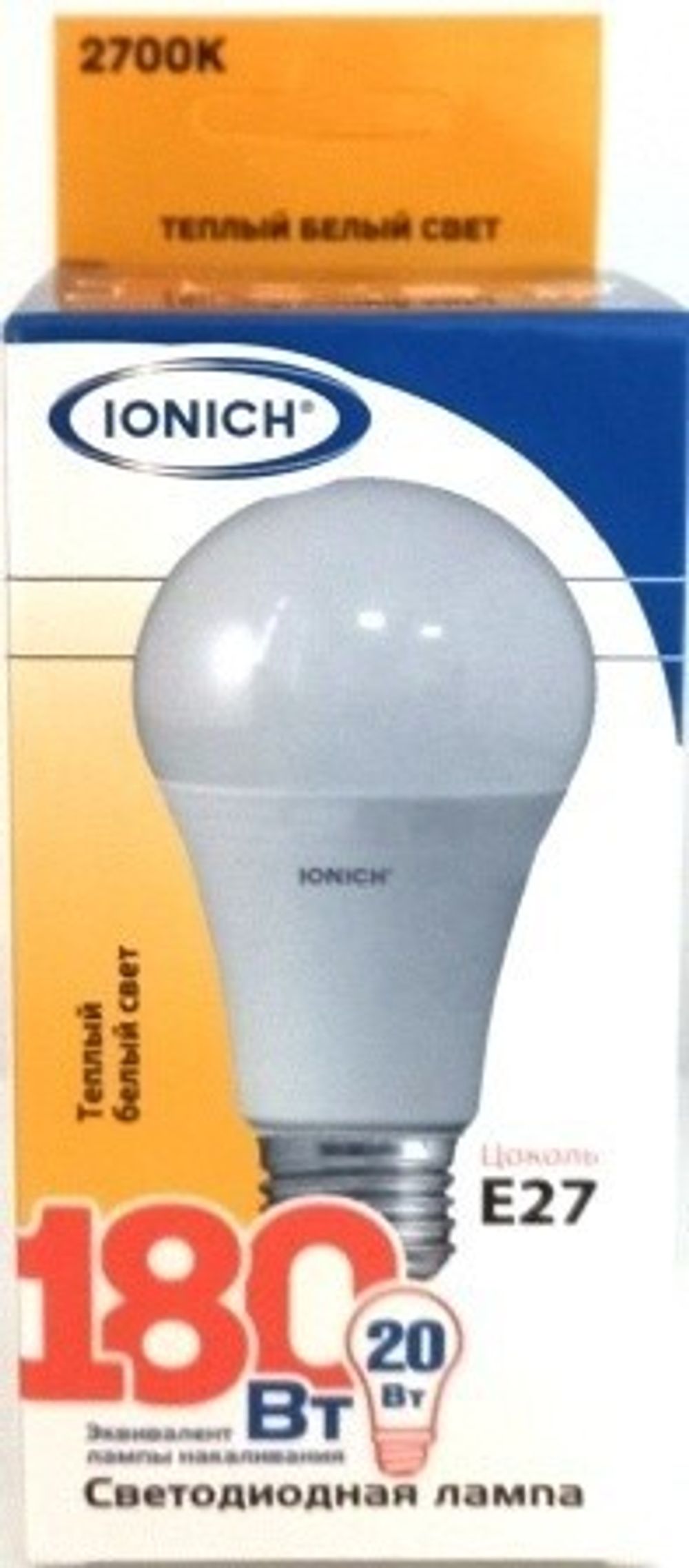 Лампа светодиодная IONICH A60 20Вт 2700К E27