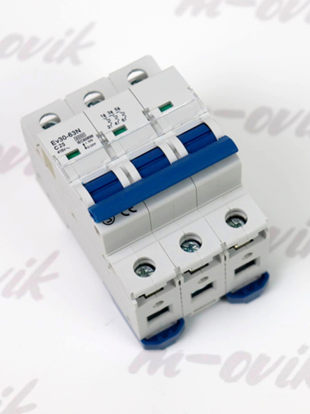 Зап.часть ZOTA Авт. выключатель Ev30-63N 3P 6kA 25A C ОЕМ для котлов Lux, Smart, MK