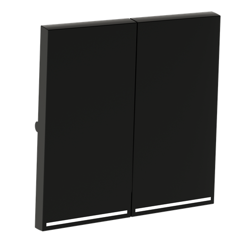 Клавиши для выключателя/переключателя двухклавишного с подсветкой, S70 (черный матовый)