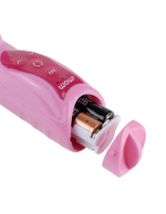 Розовый вибратор для тройной стимуляции - 25,7 см. (Цвет: розовый)