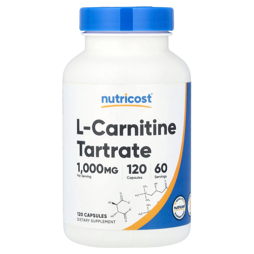 Nutricost, L-карнитина тартрат, 120 капсул (500 мг в 1 капсуле)