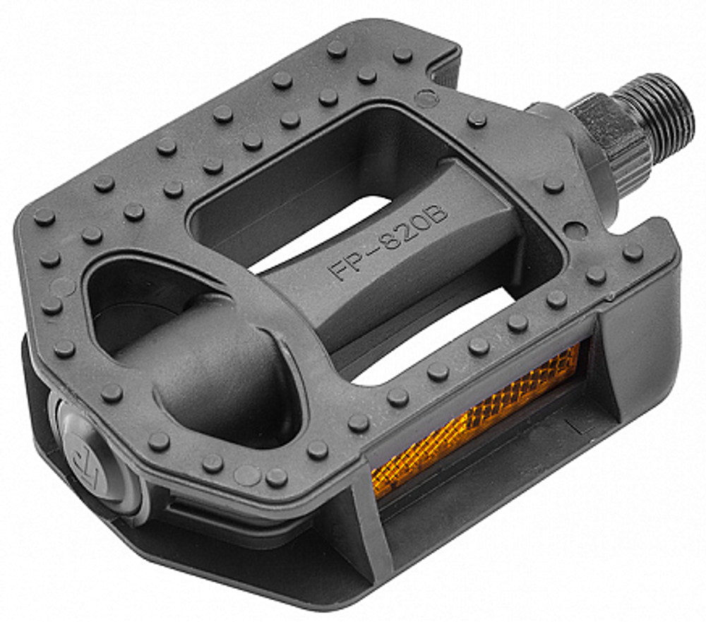 Педали FP-820B FEIMIN, ось 9/16" со светоотражателями, пластиковые чёрные