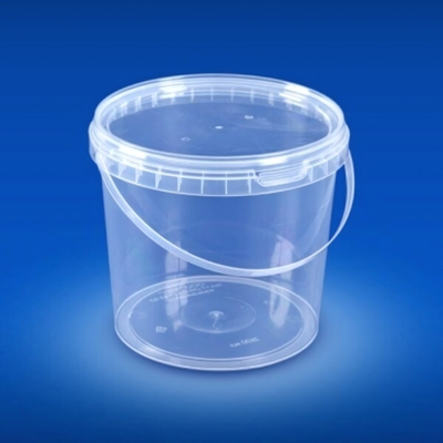Ведро с пластиковой ручкой 2,6л + крышка с замком прозрачное