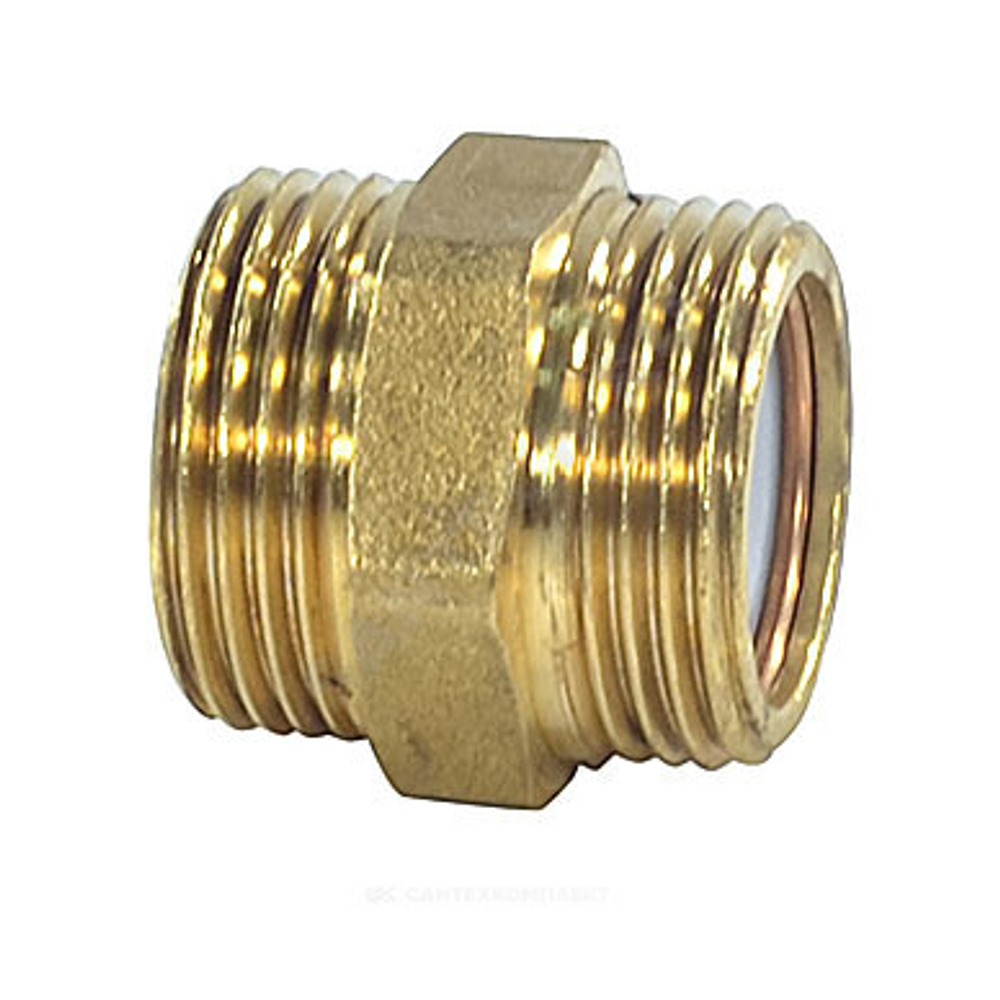 Ниппель латунь Ду 20 (3/4") со встроенным обратным клапаном НР R189V Giacomini R189VY004