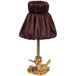Настольная лампа Белла Бронза с абажуром Адель Шоколад