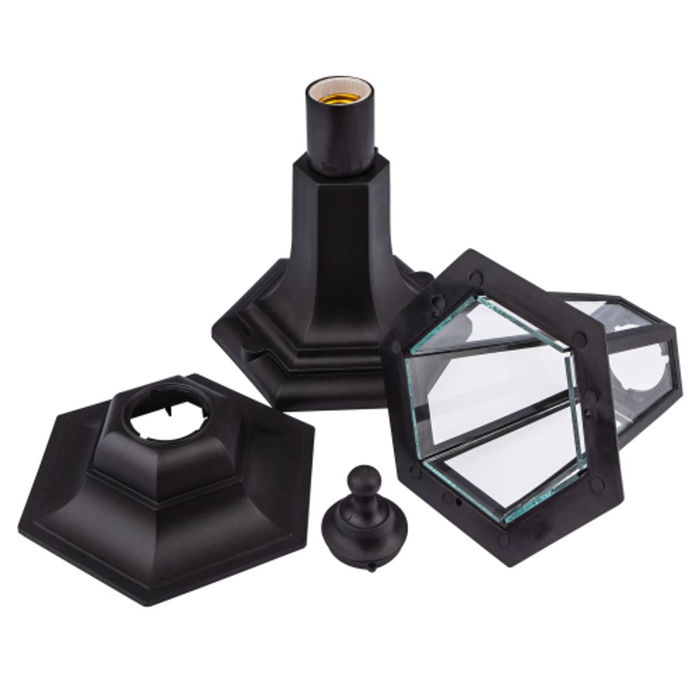 Садово-парковый светильник ЭРА Шестигранные НТУ 06-60-001 черный 6 гранный напольный IP44 Е27 max60Вт