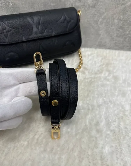 Кошелек женский Louis Vuitton Ivy на цепочке черный