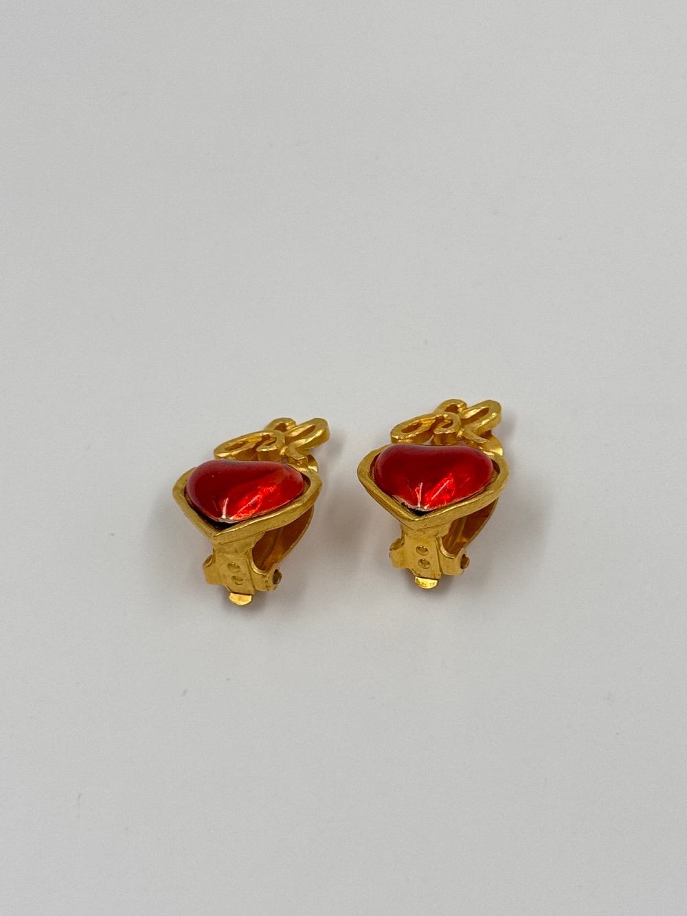 Клипсы с красными сердечками Sonia Rykiel