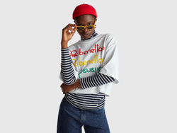 Benetton Укороченная футболка свободного кроя Stranger Things, белый