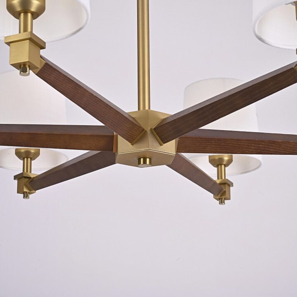 Люстра на штанге Imperiumloft Jorgenson White/Dark wood STAVRA01