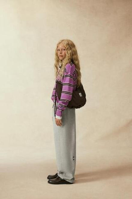 ZARA X CHAMPION ® ТРИКОТАЖНЫЙ ДЖЕМПЕР В ПОЛОСКУ С ВЫШИВКОЙ, ЛИЛОВЫЙ