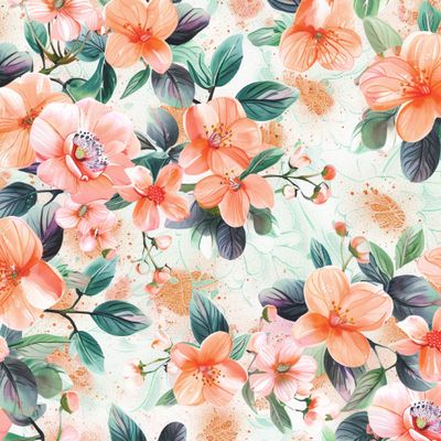 Акварельные оранжевые цветы